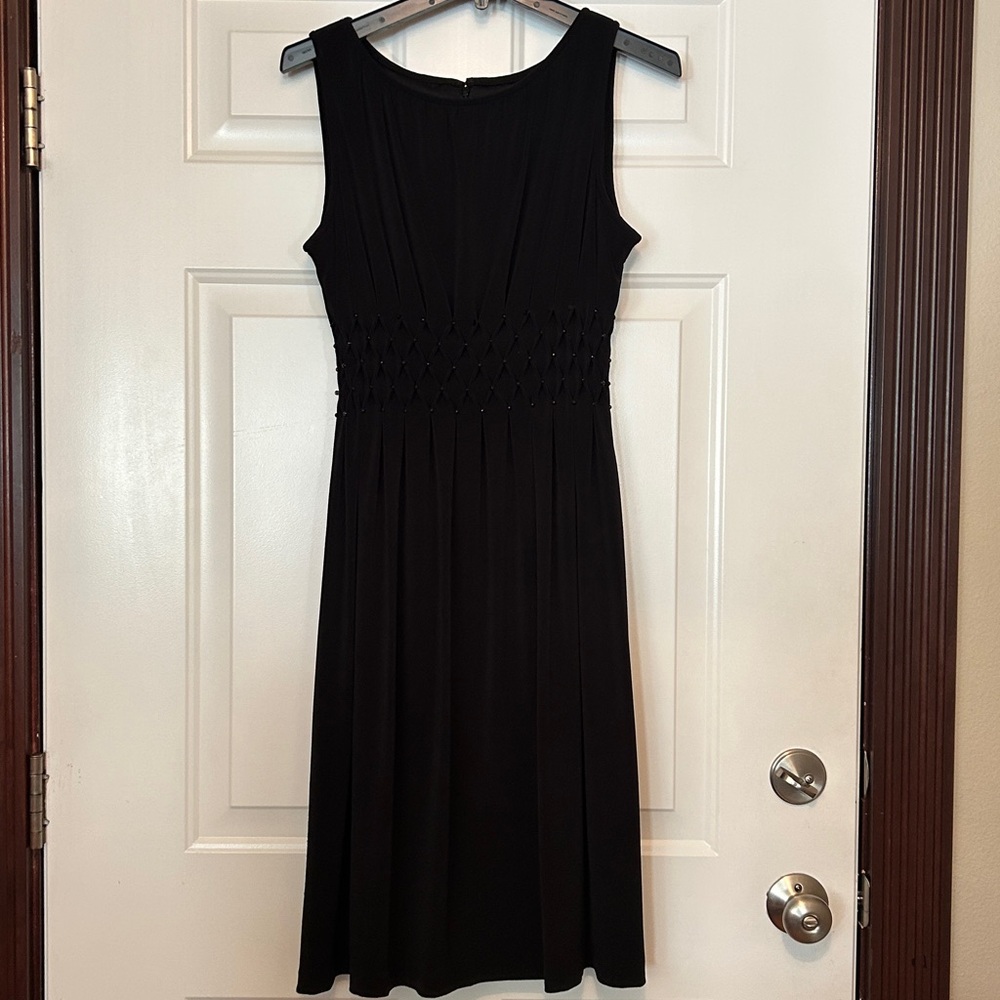 Cachet Signature Dress 10 Black Iridescent Stones Formal Evening Wedding Glam